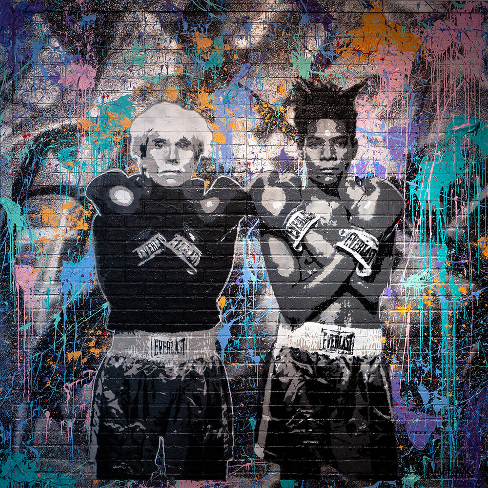 sunset.interview, painted portraits of Warhol and Basquiat